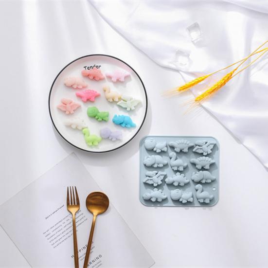 Форма для льда Yousheng, силиконовый поддон, 12 ячеек, 6 форм динозавров, пищевая гибкая форма для приготовления шоколадного льда, для приготовления тортов, для детей, принадлежности для выпечки