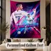 Custom Text Tapestry Cristiano Ronaldo Print Wall Tapestry Indoor Living Room Wall Decor