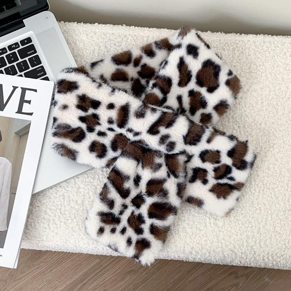 Утолщенный Теплый Плюшевый Шарф Шаль из Искусственного Меха Милый Шарф для Обертывания Шеи Зима