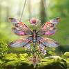 Dragonfly Sun Catcher Acrylic Hanging Ornament Colorful Dragonfly Window Suncatcher with Metal Chains for Home Garden Porch Decor