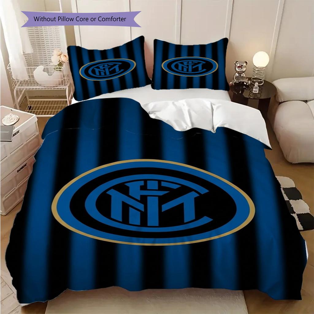 Inter Milan Legacy: Blue Black Pride Three-piece set (1 * duvet cover + 2 * pillowcase, without core) Bedding set Christmas birthday gift