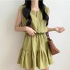 Элегантное платье без рукавов в стиле корейского шика с вставками - облегающий крой, легкая роскошная летняя юбка-жилет