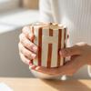 Novelty Ceramic Coffee Mug Hand-Painted Striped Retro Striped Drinkware  Home Breakfast