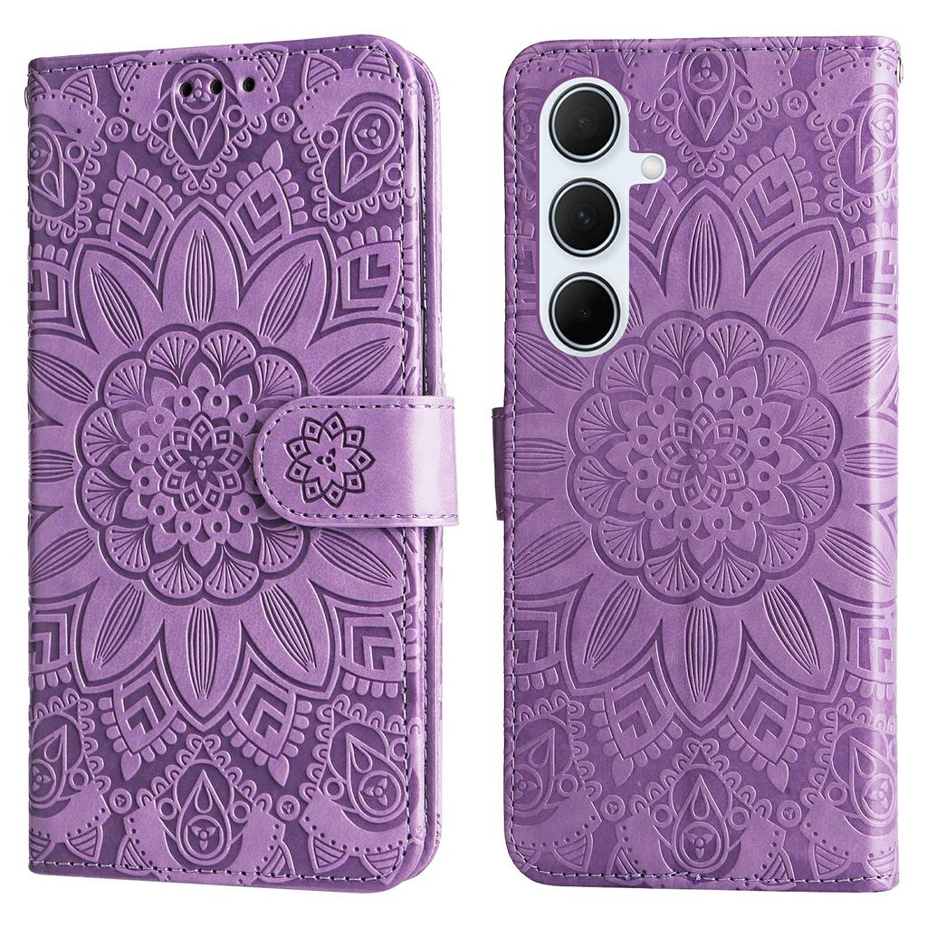For Samsung Galaxy A56 5G Case Sunflower Imprint Leather Wallet Phone Cover
