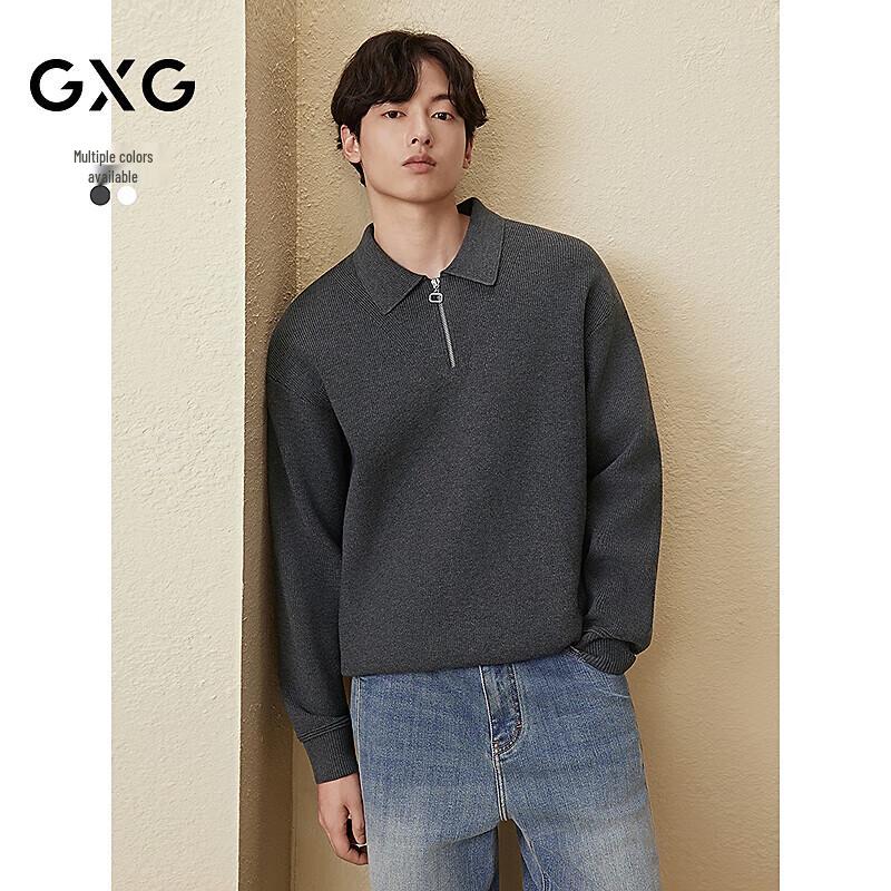 GXG Men's Half-Placket Polo Collar Knit Sweater