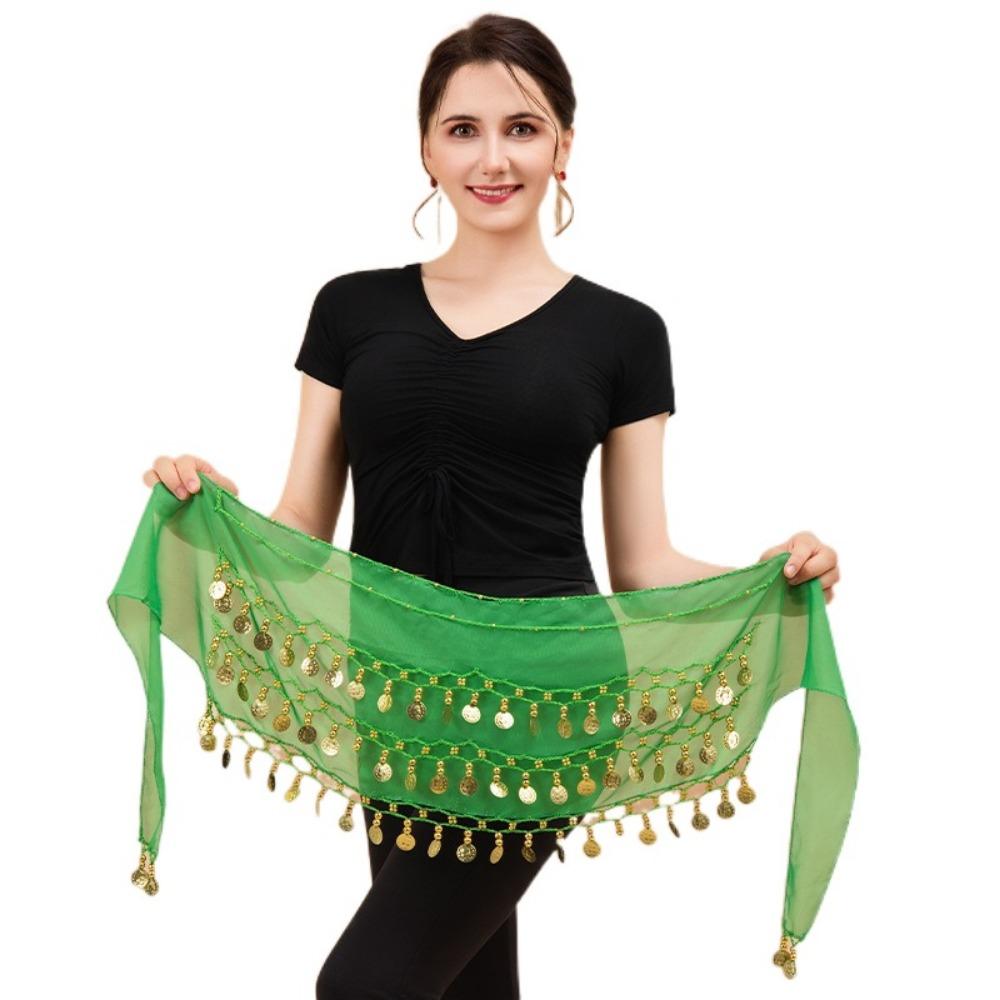 Adjustable Bellydance Waist Chain Gold Color Coins Dancing Waist Belt  Stage Performance
