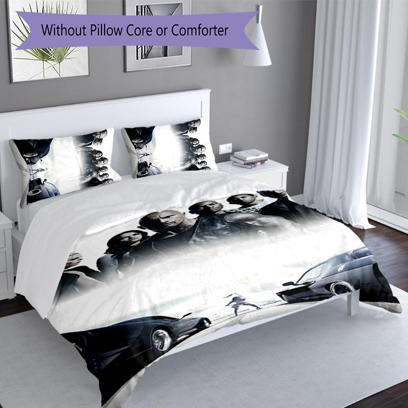 3pcs Fast and Furious pattern bedding set duvet cover set includes duvet cover &pillowcases, perfect all season bedroom decoration & gift