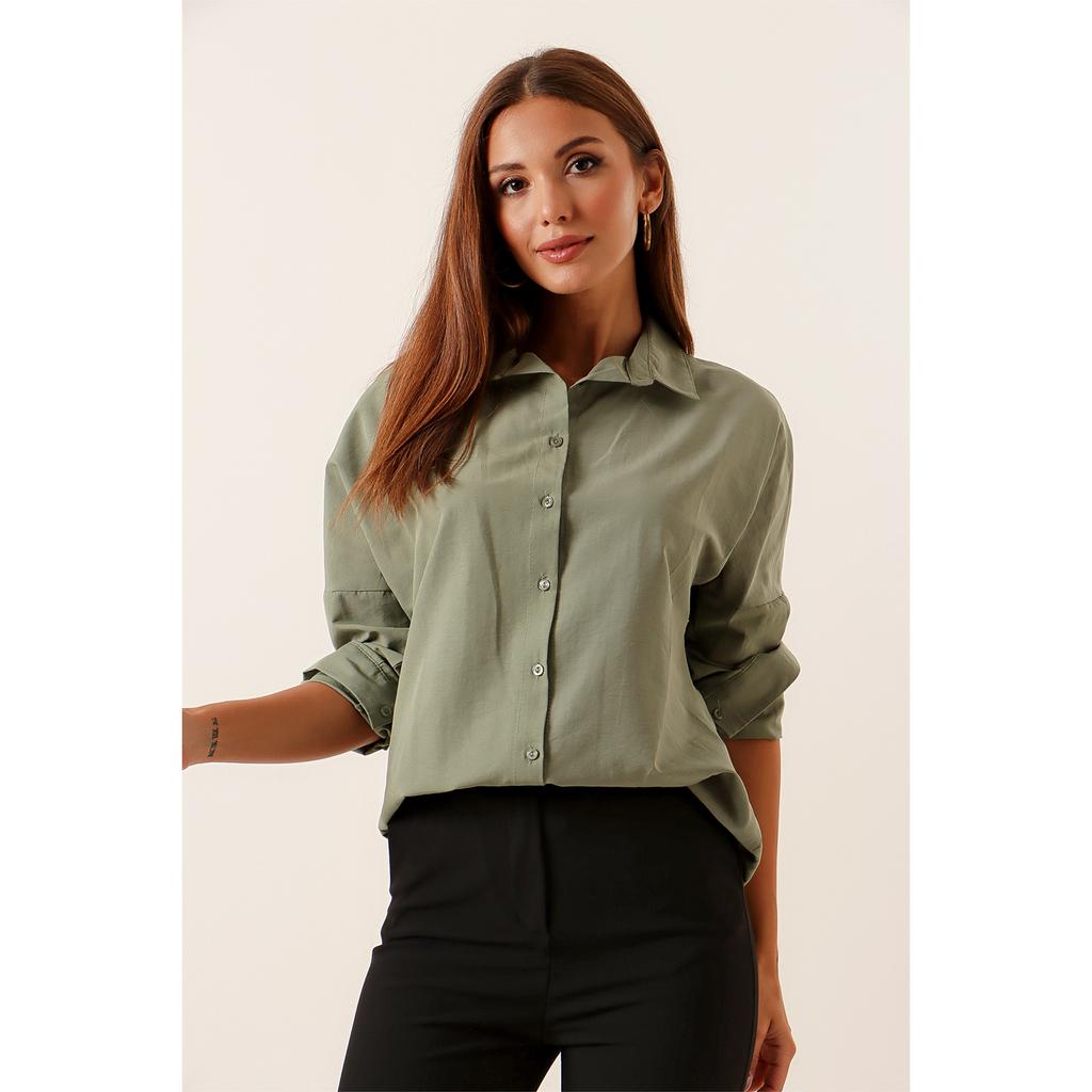 Длинная базовая рубашка оверсайз