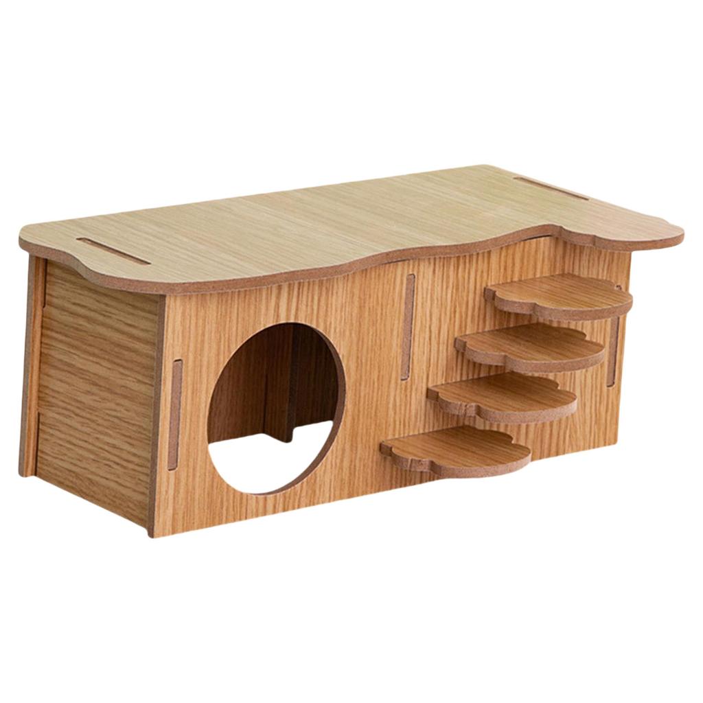 Домик для хомяка, укрытия, лестница для лазания, среда обитания мелких животных, игровой домик из натурального дерева, жевательная игрушка для карликового хомяка