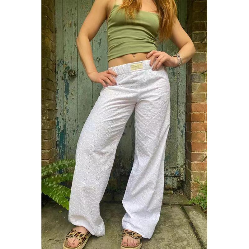 Женские полосатые брюки широкого кроя, повседневные уличные брюки INS Fashion Loose с высокой талией