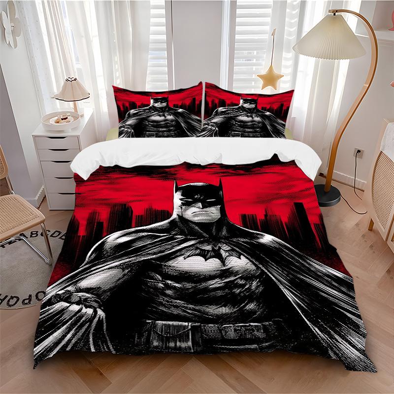 3pcs batman, superhero Duvet Cover Set, 1 Duvet Cover + 2 Pillowcases (No Insert), High-Definition Print for All Seasons,Durable yy251103059