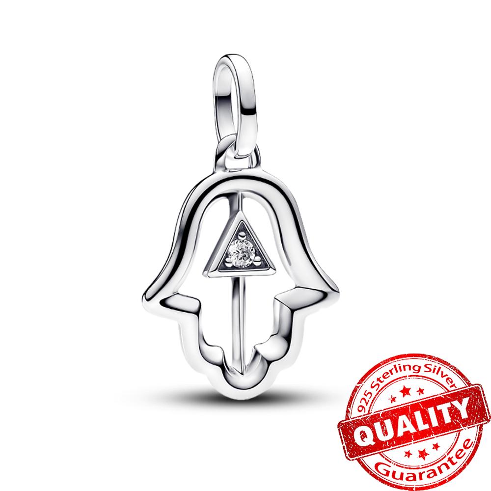 Классическое золотое проволочное сердце и сверкающий циркон из стерлингового серебра 925 пробы, подвеска-шарм "Ангел" для DIY-женского браслета, аксессуары для кулона