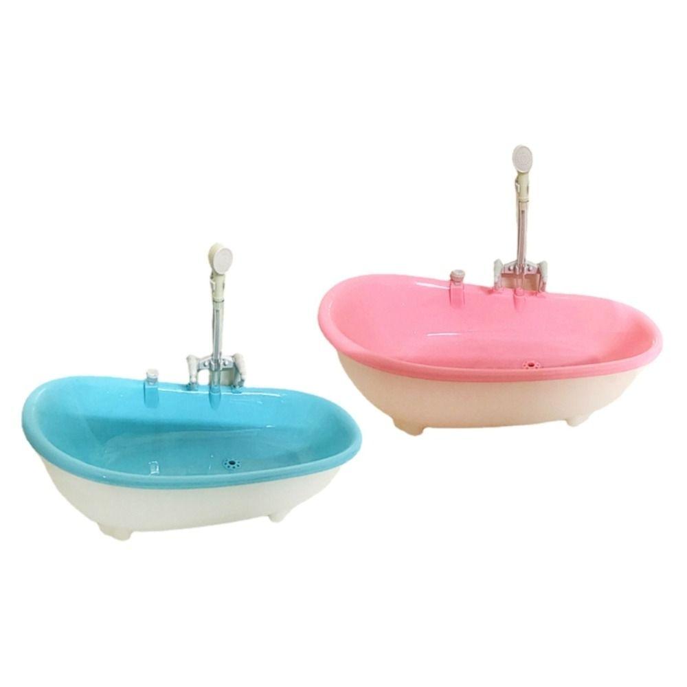 Pretend Toy Electric Bathtub Playing House Mini Bathroom Tub Kids Bathing Toys Children Gift