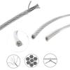 5/10m 7*7 Plastic-coated Stainless Steel Wire Rope 304 Stainless Coated with Rubber Rope Balcony Drying Grape Trellis Rope 0.6mm-3mm