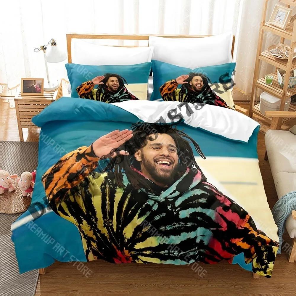 3D Печать J Cole Комплект постельного белья Односпальный Twin Full Queen King Размерный Комплект постельного белья Взрослый Детская Спальня Пододеяльник Комплекты 3D Печать Аниме Простыня