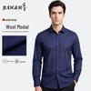 Zhuangji Men's Washable Wool Modal Brushed Long-Sleeve Shirt