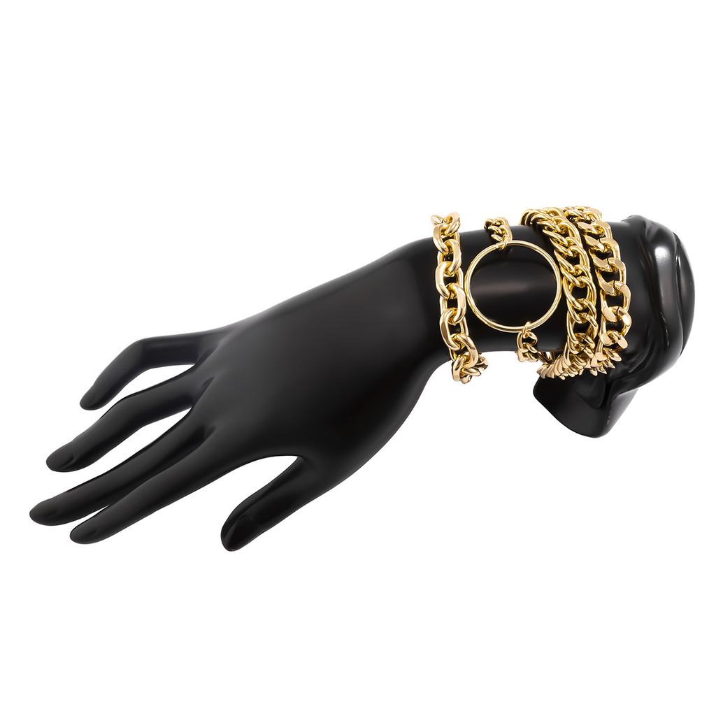 Браслет мода личность простая металлическая цепочка комбинированный браслет геометрический холодный ветер полые украшения