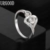 Свадебные украшения из стерлингового серебра 925 пробы, кольцо с цирконом AAA в форме сердца