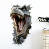 3D Наклейка Динозавр Пробивающий Стену Самоклеящаяся для Детской Мальчишеской Спальни Двери Стены Домашний Декор