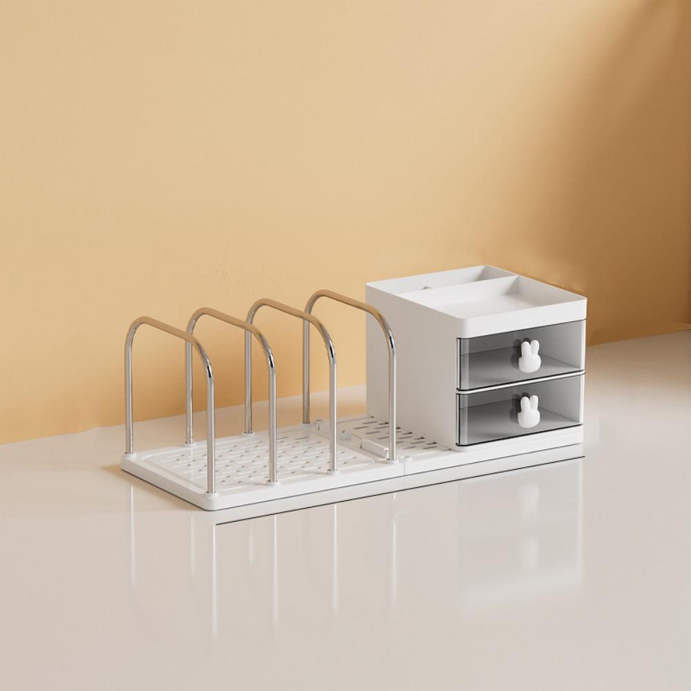 With Storage Box Bookend Book Holder Save Space Books Storage Rack Desk Stand Bookshelf Documents