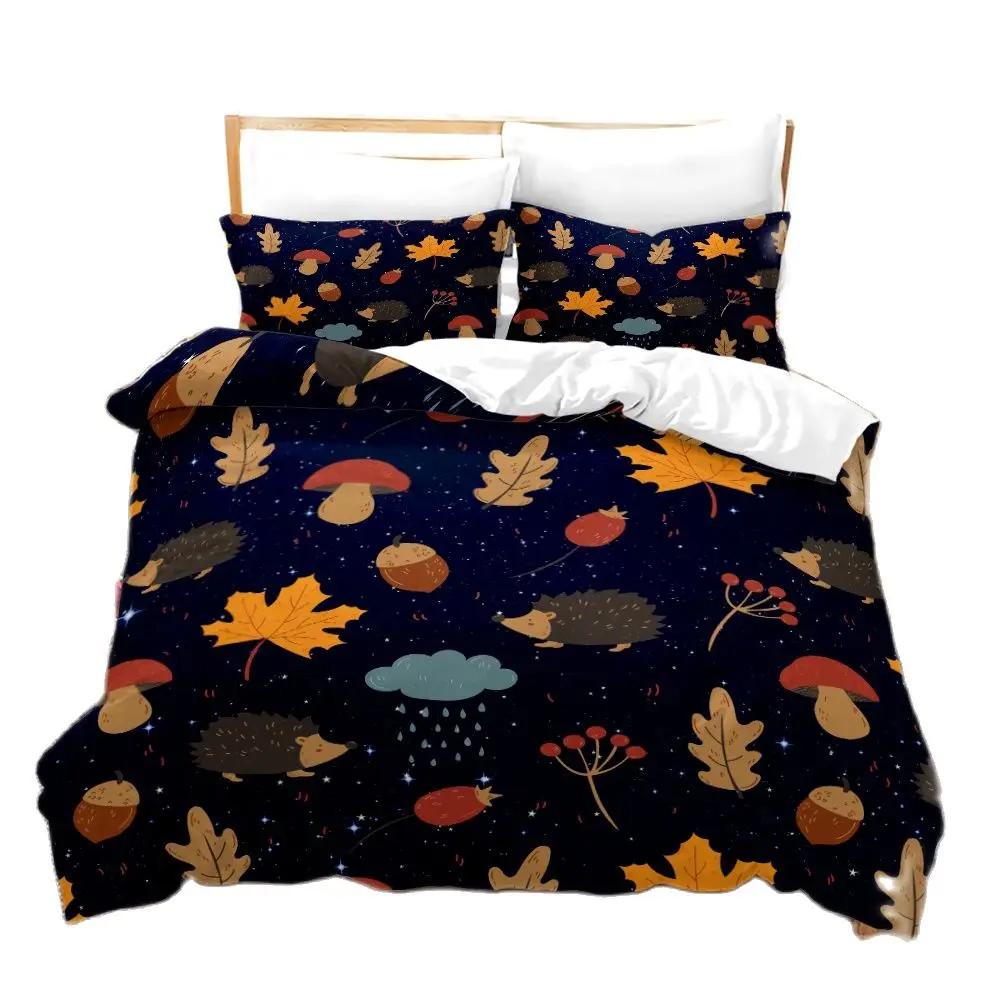 Комплект постельного белья с изображением 3D ёжика, комплект постельного белья Queen, мягкий комплект постельного белья, покрывало и наволочки для спальни Queen, детский домашний текстиль