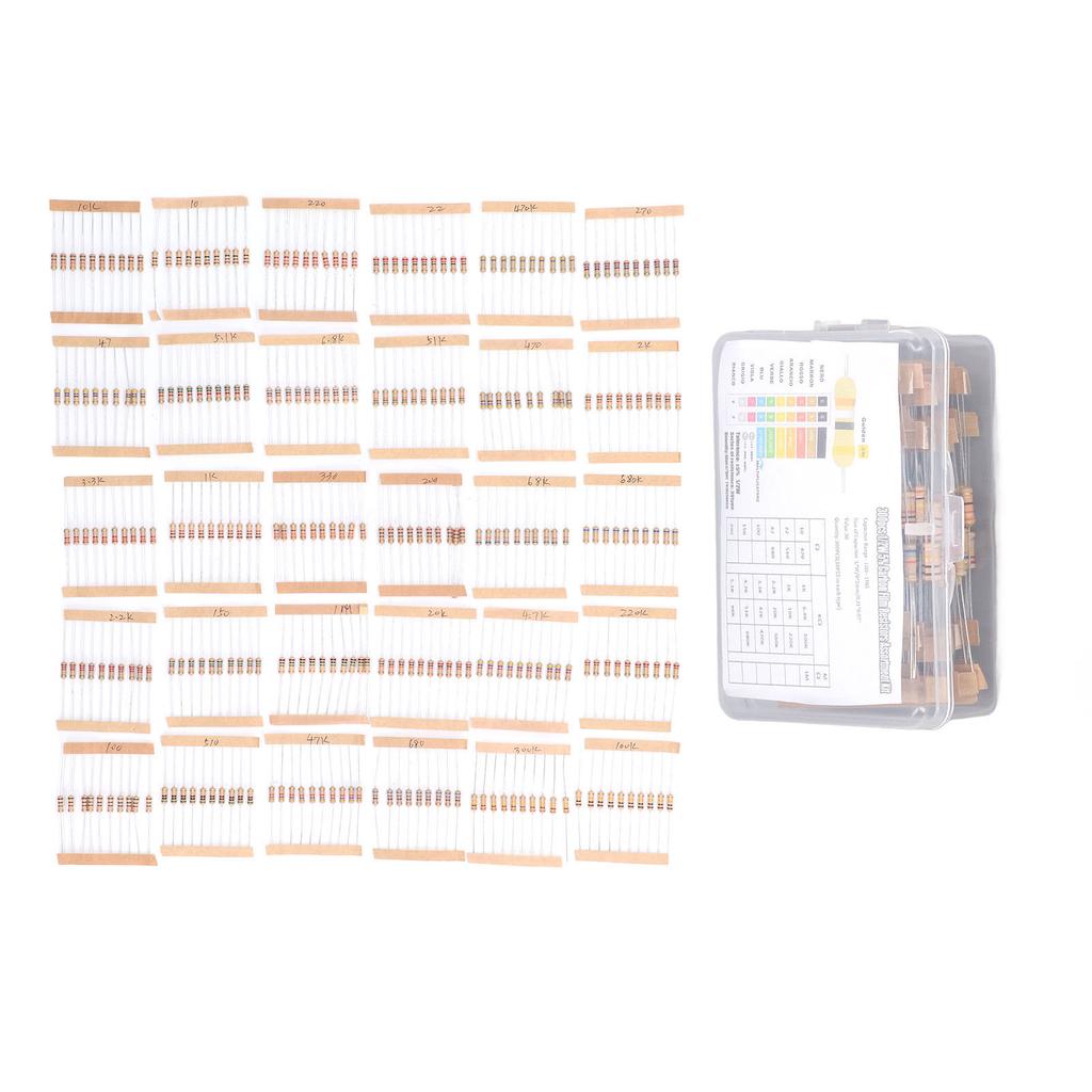 300PCS Carbon Film Resistors Assortment 12W 5percent  Tolerance 10R to 1M Electronic Resistor for