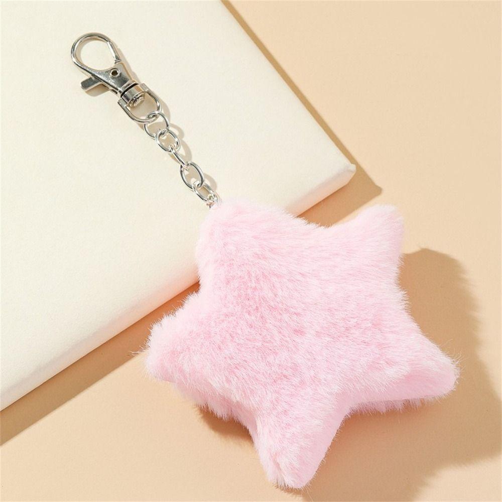 Five-pointed Star Plush Pendant Pompom Star Key Chain Bag Accessories Pentagram Hairball Backpack
