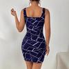 Women's Halter Dress Temperament Printed Women's Sexy Spice Slim Dress