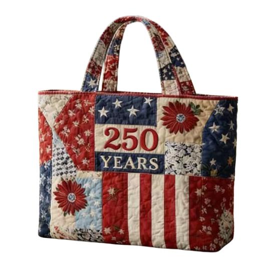 Сумка-тоут к 250-летию США, Сумка-шоппер ко Дню Независимости, Красно-бело-синяя сумка для покупок, Многоразовая патриотическая сумка в подарок на 4 июля