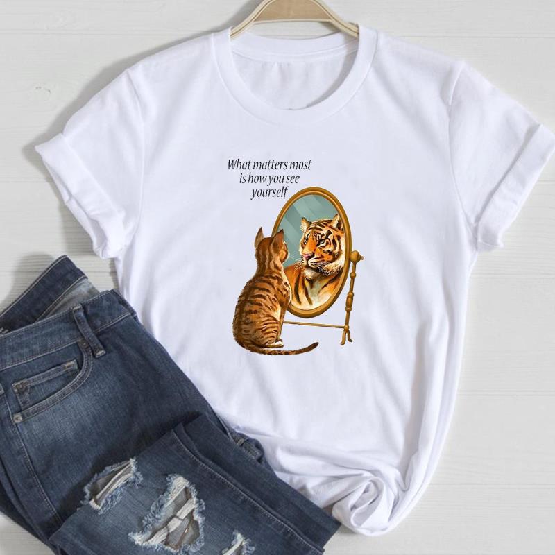 (Азиатский размер)Женская футболка с принтом «Леди лапа» с героями мультфильмов, милый стиль, женская футболка 90-х годов, модная футболка, одежда, повседневная футболка с коротким рукавом и графикой