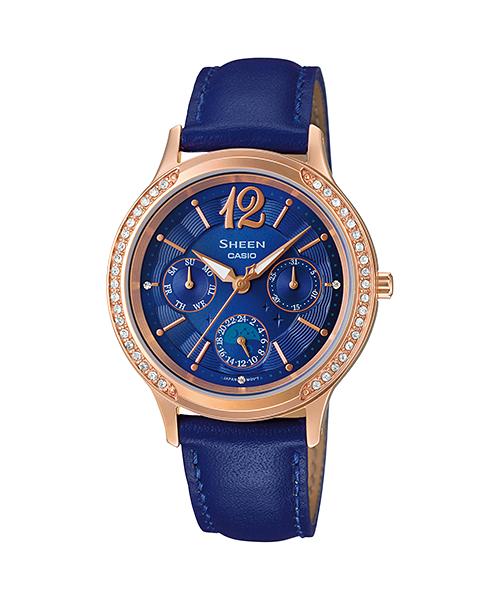 Casio Мужские аналоговые кварцевые часы из нержавеющей стали SHE-3030GL-2A, водонепроницаемость 50 м