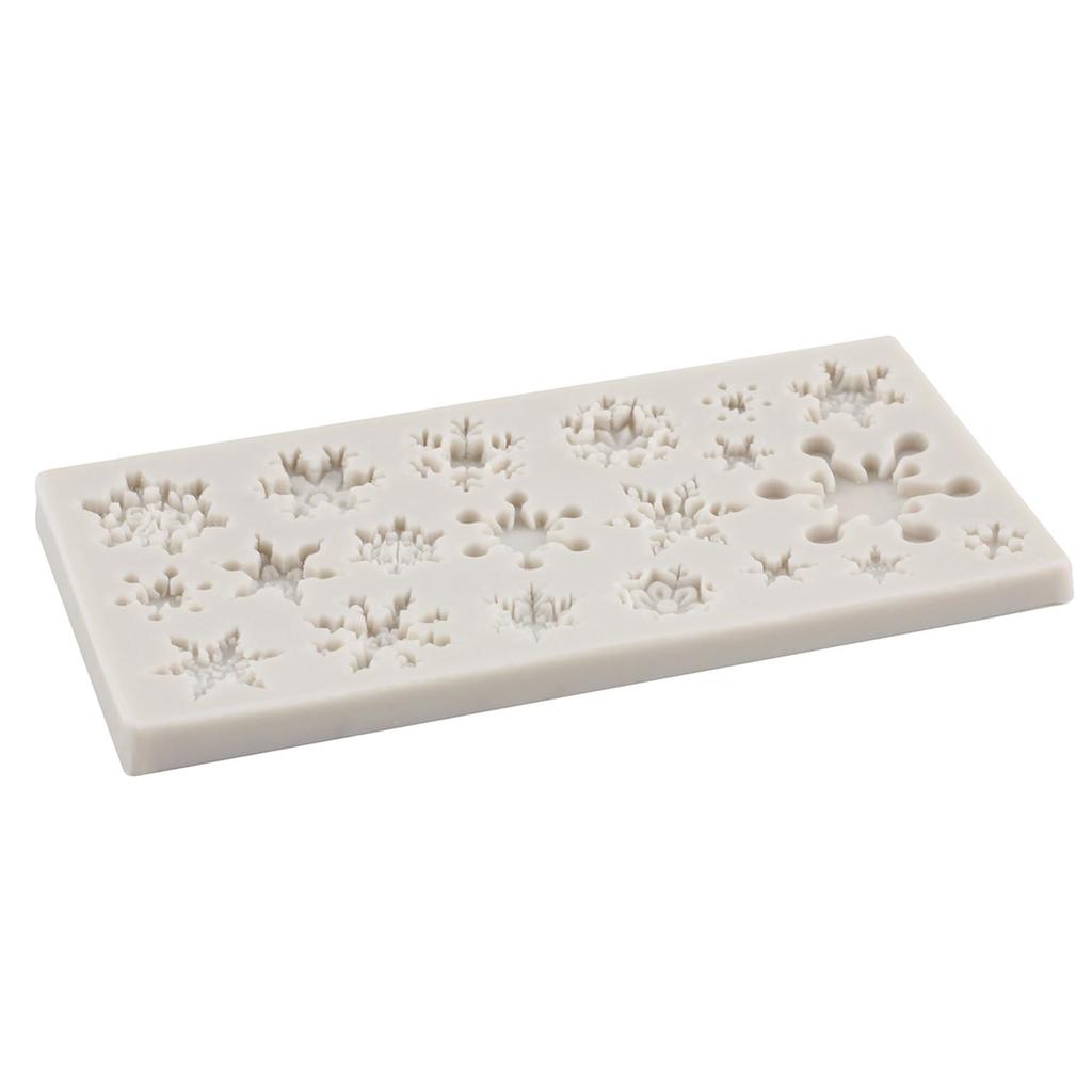 3D Christmas Snowflake Silicone Mold 4.53 x 2.28 Inch Food Grade Flexible Nonstick Heat Resistant Design for Fondant Chocolate Candy Cake
