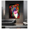 Print Canvas Painting Animal Posters and Prints Wall Pictures for Room Decoracion Frameless Colourful Abstract Dog Animal
