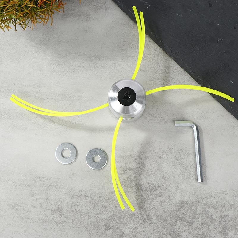 Universal Aluminum Trimmer Head With Four Trimmer Lines For Brush Cutter Grass Trimmer Head Replacement Tool Part