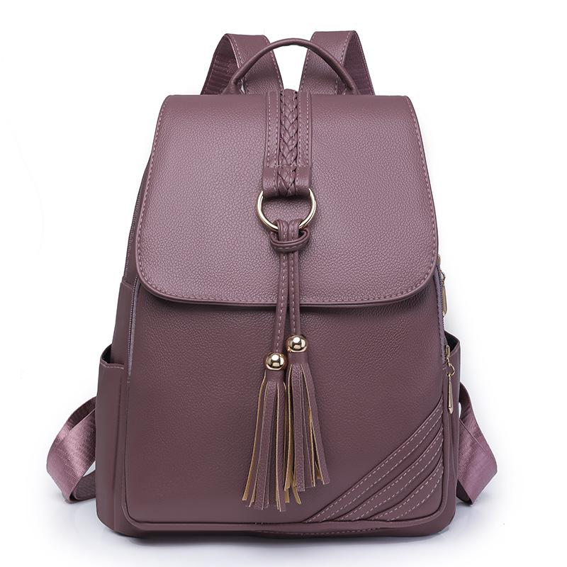 Женский рюкзак с кисточками, большой емкости, рюкзак для путешествий, ПУ, сумка для мам среднего возраста, дорожная сумка