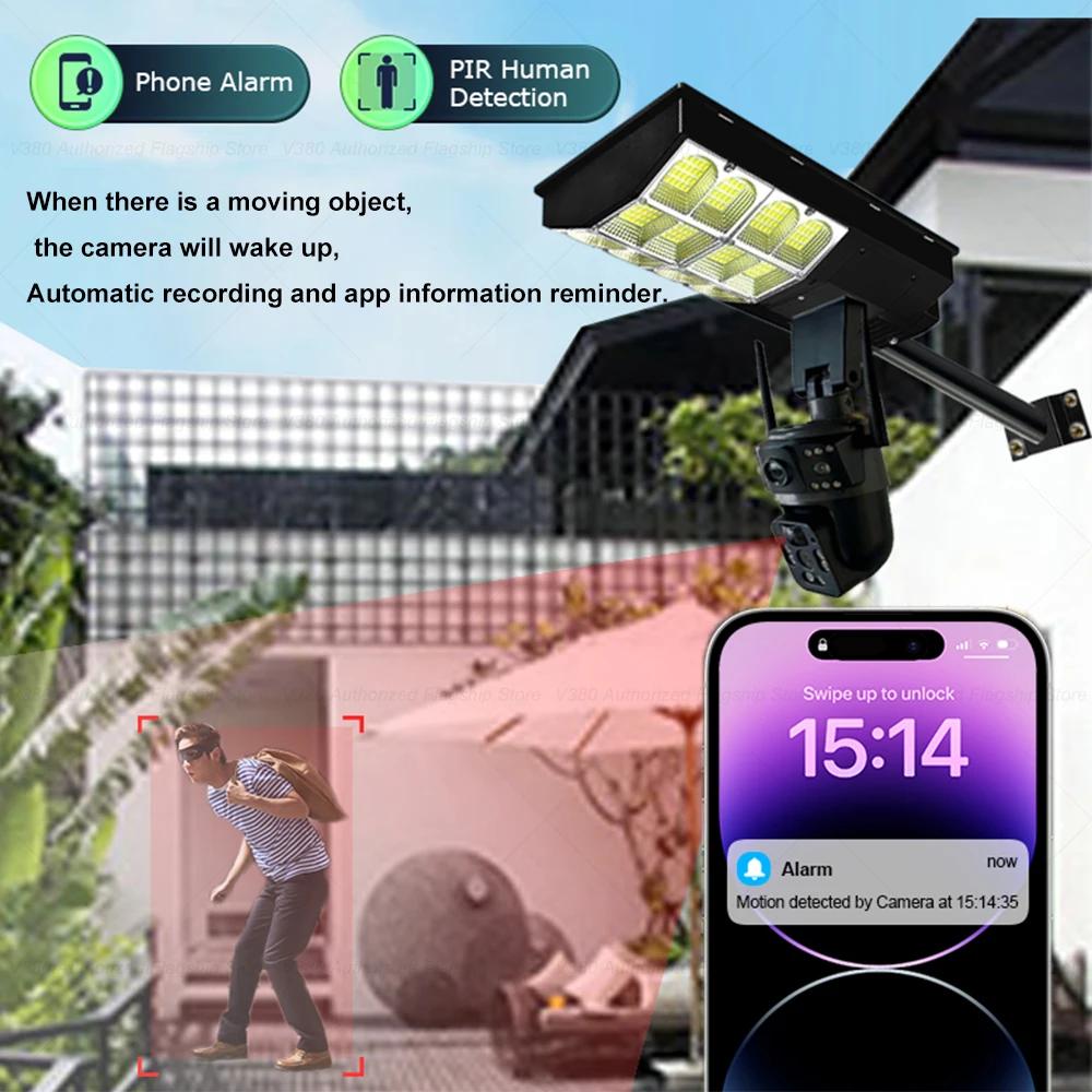 2-in-1 Solar Street Light – Courtyard Lamp & Security Camera, Auto Solar Charging Surveillance