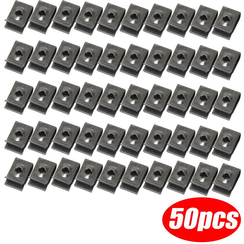 50/20/10 шт. Металлический фиксатор для чехла для автомобиля, мотоцикла, скутера, мопеда, U-образные зажимы, саморезы Army Green, антикоррозийный зажим для бампера