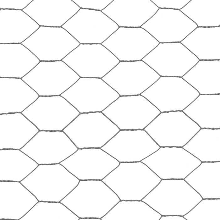 VidaXL Grillage Acier Revêtement PVC 25x0,75 m Hexagonal Gris Clôture Jardin 143278