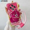 KEYSION Cute 3D Cartoon Plush Case for OPPO Reno12 F 5G with Lanyard Soft Silicone Shockproof Phone Cover for OPPO Reno 12F 5G