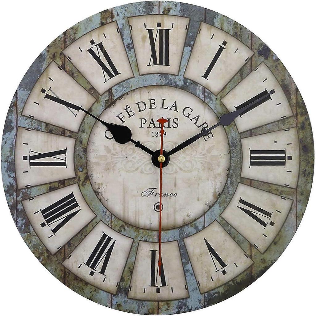 Large Wall Clocks for Living Room Decor 16 Inch Round Decorative Clocks for Walls Non Ticking Wall Clock Battery Operated(No Solid Wood, It is with MD