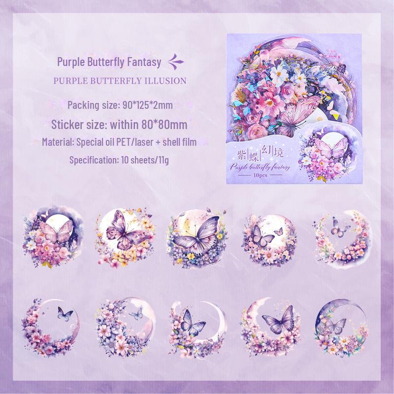 Набор наклеек для книги Yuezhenxiang Retro Flower Moon Handbook - открытка с кукушкой своими руками и креативные детские наклейки