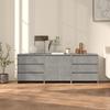 vidaXL 3 Piece Sideboard Set Concrete Grey Particleboard
