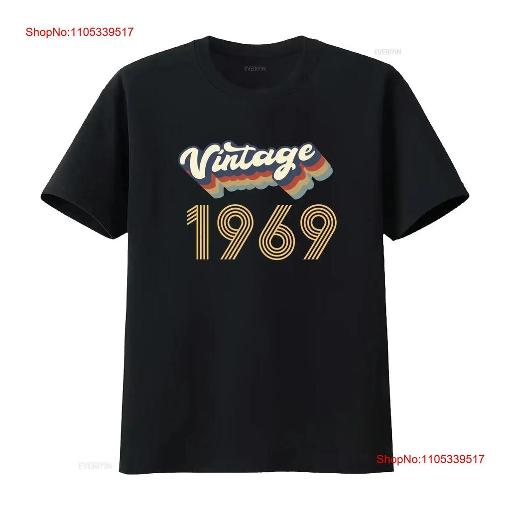 Vintage 50th Birthday 1969 Classic Retro T Shirt Washed For Everyday Wear Casual graphic Soft v