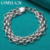 925 Sterling Silver Chain Bracelet Fashion Charm Fine Jewelry