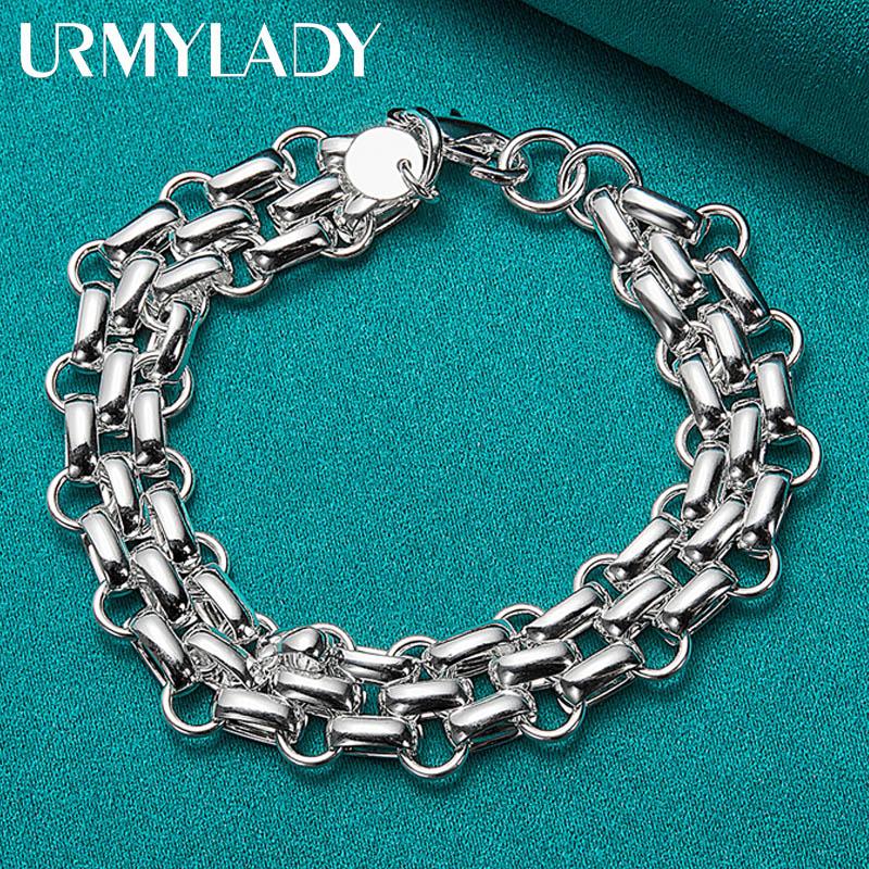 925 Sterling Silver Chain Bracelet Fashion Charm Fine Jewelry