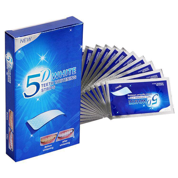 5D отбеливающие гелевые наклейки для зубов - 7 пар (14 наклеек)