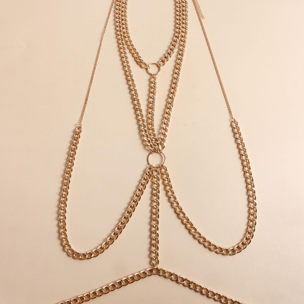 Хип-хоп Уличный танец Сексуальная цепочка на грудь Женская Горячая девушка Цепочка на ключицу Индивидуальная одежда Цепочка на грудь и тело