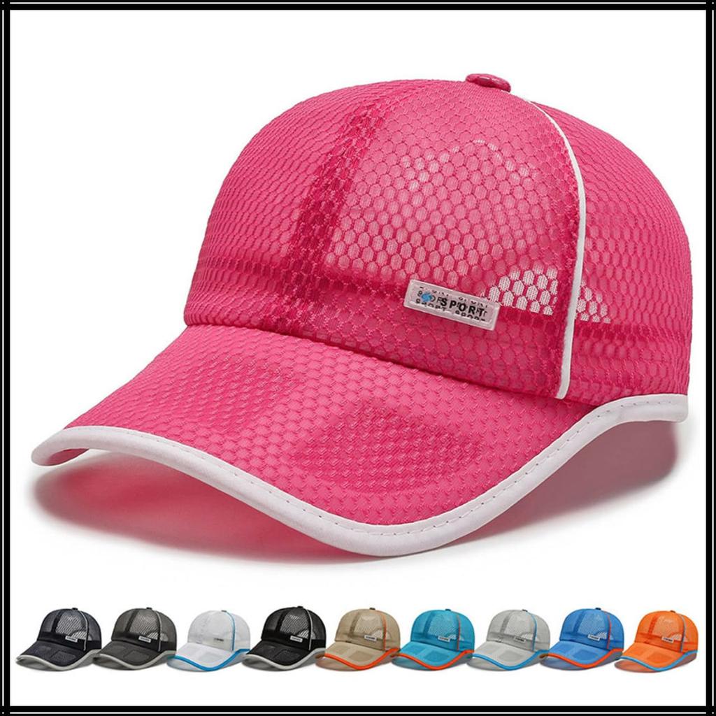 White Fang Mesh for Active Outdoor and CZA162 Cap, Quick-Drying, Activities, Men's, Women's, Kids, (Rose)
