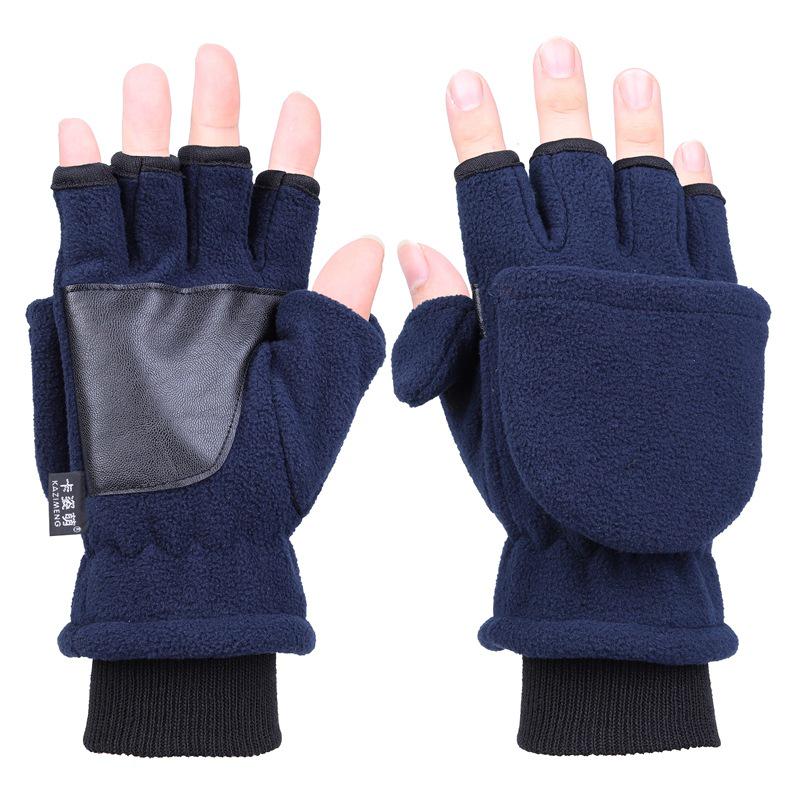 Double Layer Warm Thickened Non-slip Touch Screen Half Finger Cycling Ski Snowboard Fishing Gloves