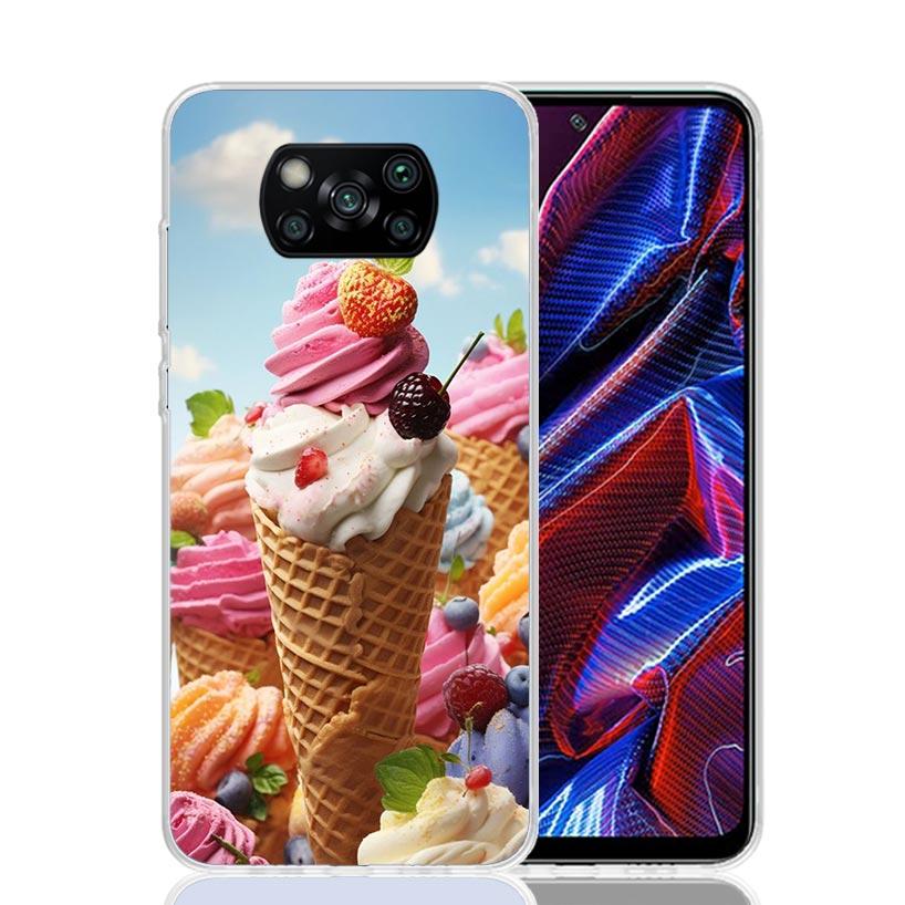 Macaron Ice Cream Cake Doughnut Case Phone Cover for Xiaomi Redmi Note 10 9 9S 8 8T 7 5 Pro Mi 12T 11T 10T 9T 12 11 Lite A3 A2 T